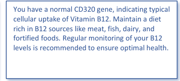 Actual sample-report explanation of the example CD320 finding and related guidance.