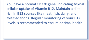 Actual sample-report explanation of the example CD320 finding and related guidance.
